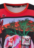 Extravagantes T-Shirt mit buntem Motiv /