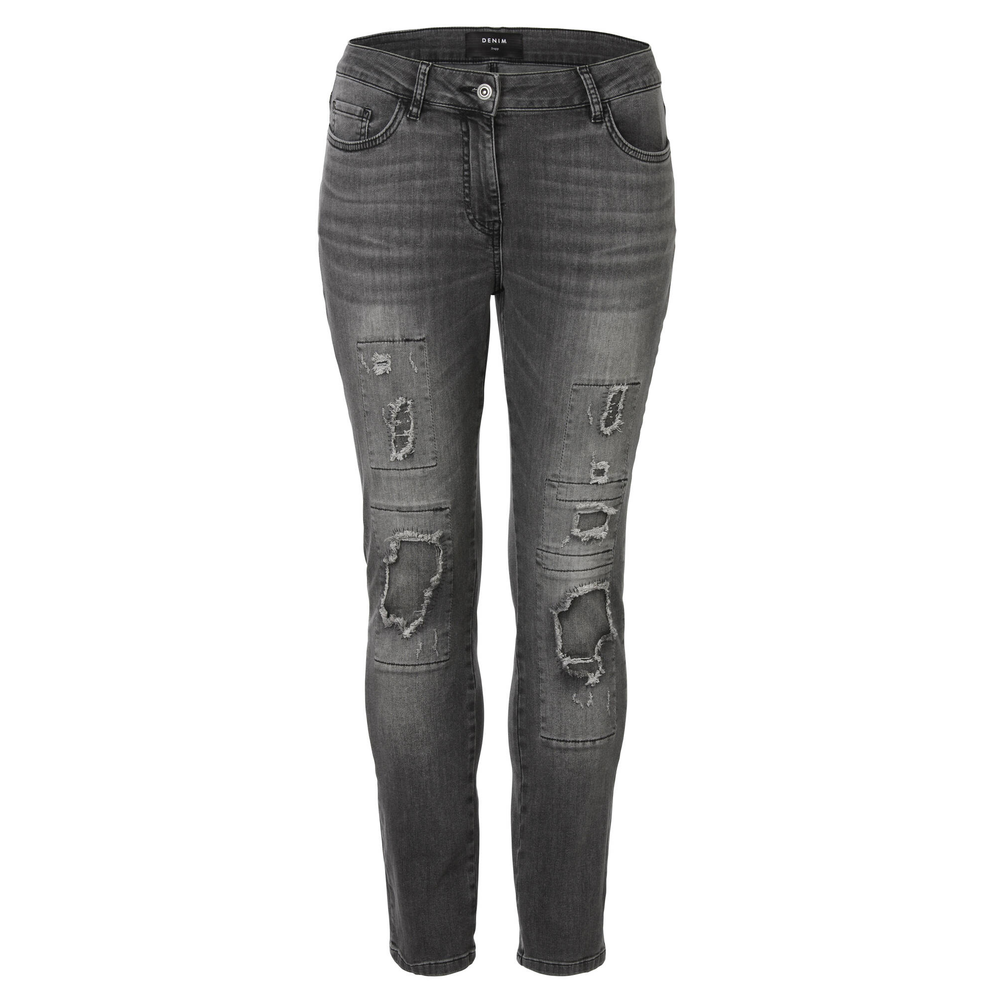 Modische 5-Pocket-Jeans mit unifarbenem Stoff