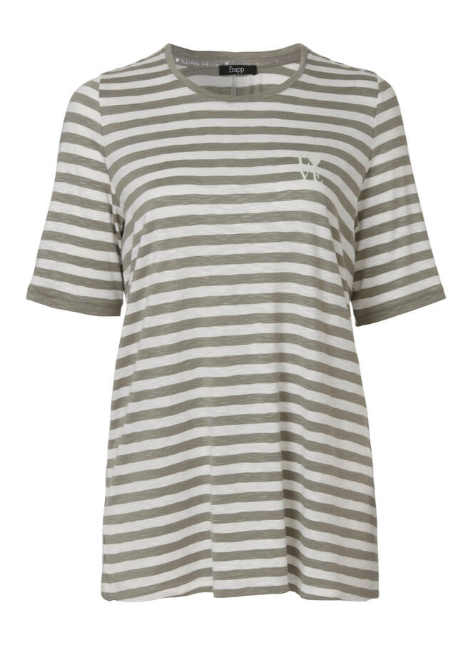 Sportives T-Shirt mit geringeltem Muster / 