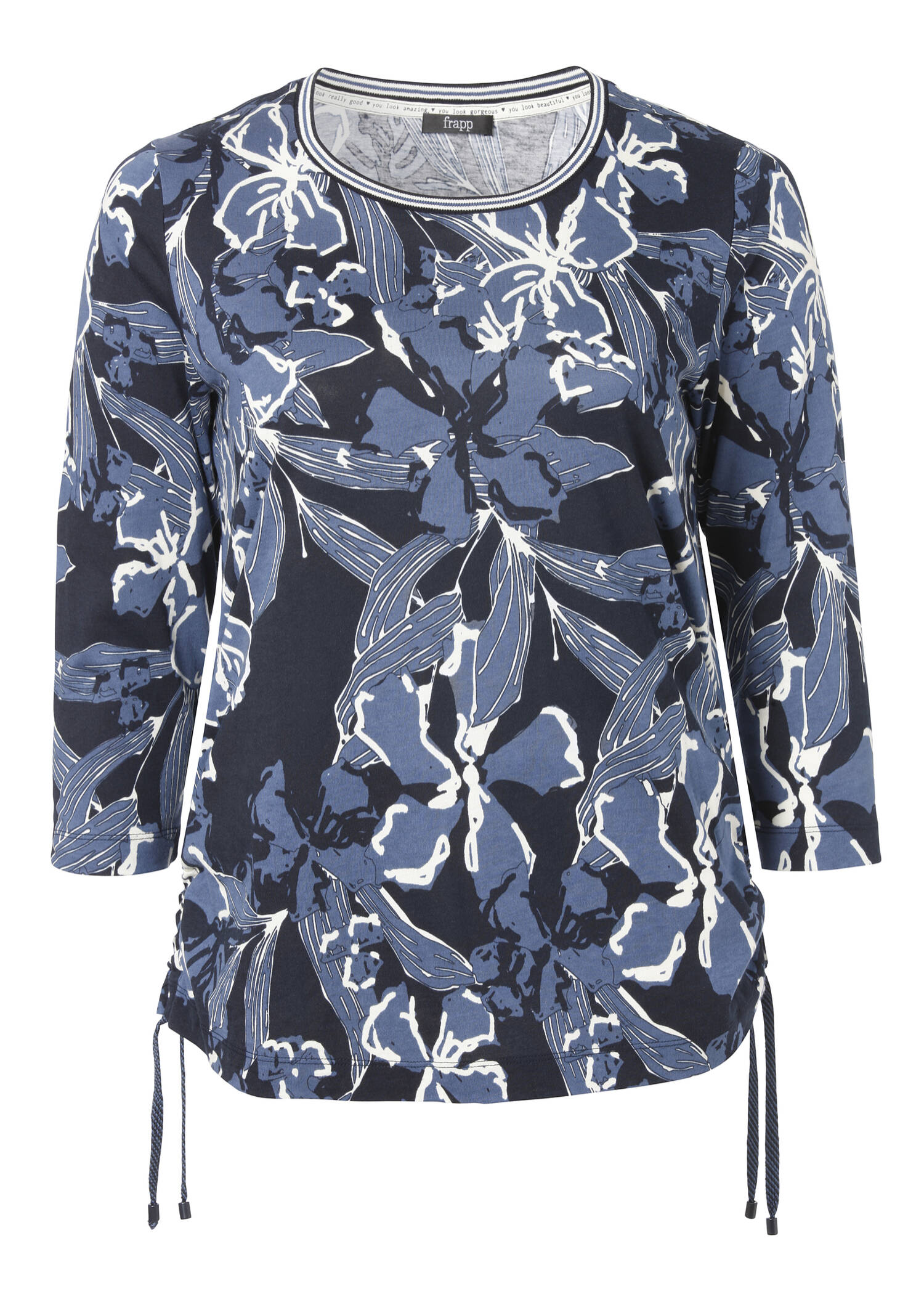 Feminines 3/4-Arm-Shirt mit floralem Allover-Muster /