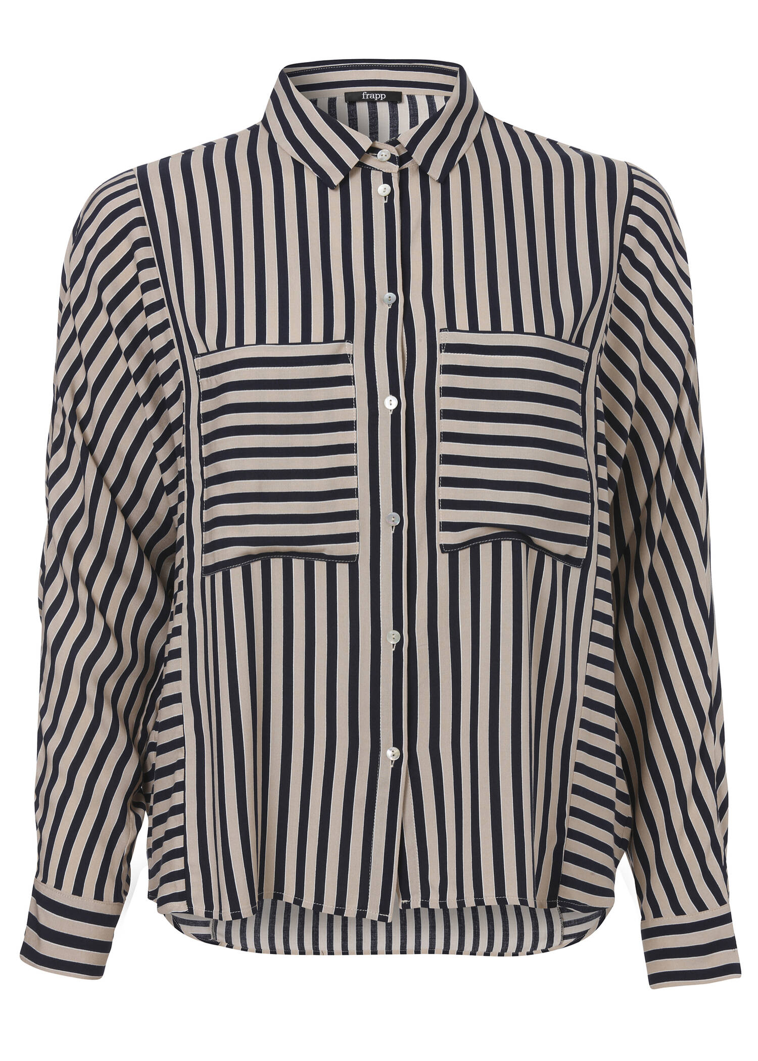 Moderne Bluse mit gestreiftem Allover-Muster /