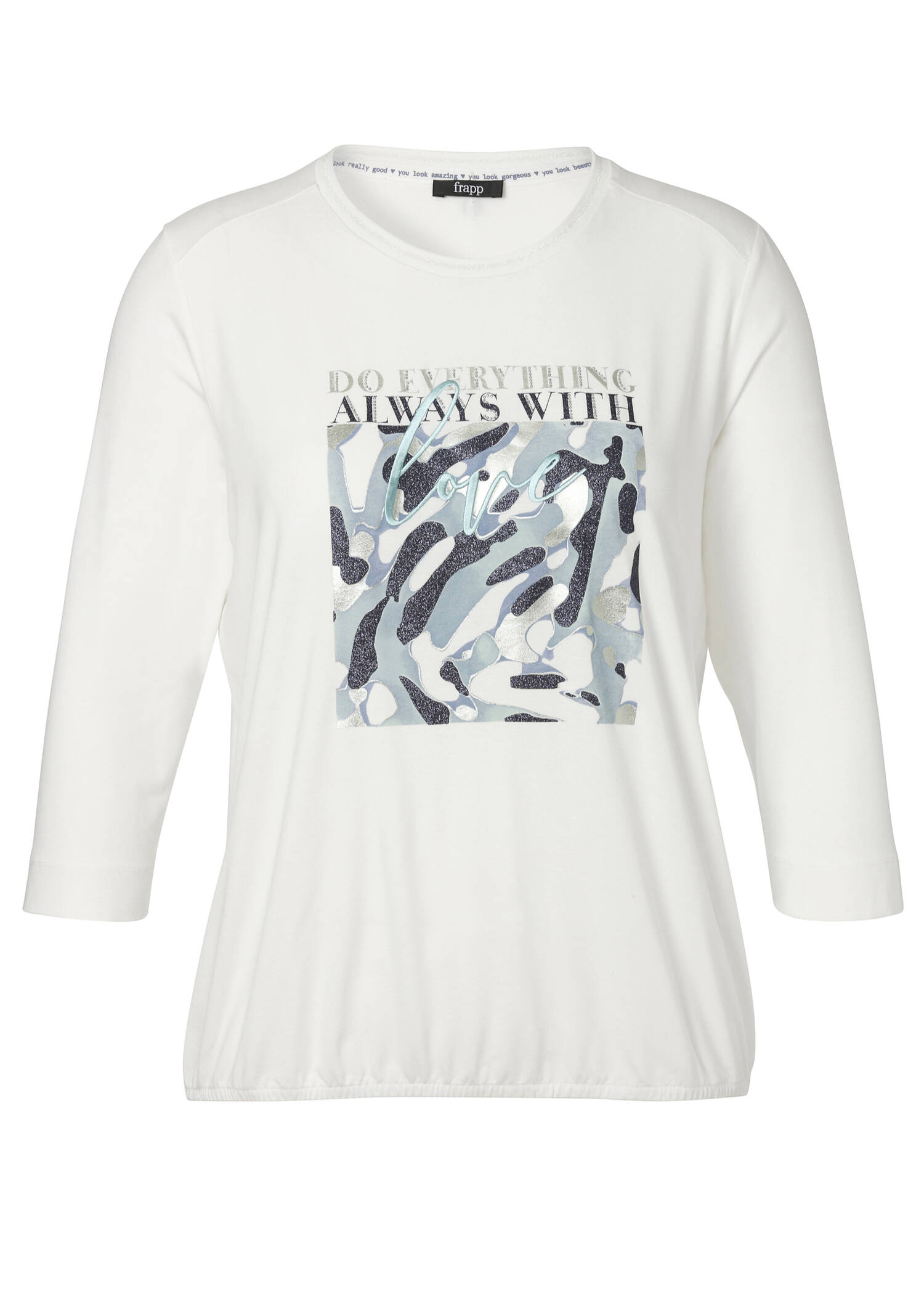 Fesches 3/4-Arm-Shirt mit Glitzersteinen /