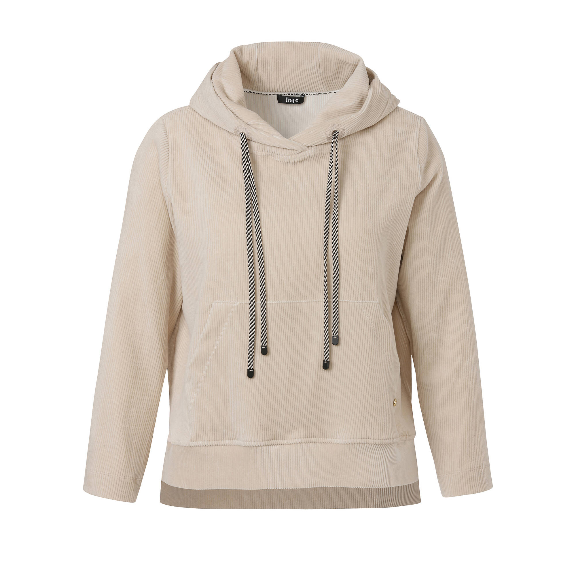 Samtiges Cord Kapuzen Sweatshirt mit Kängurutasche