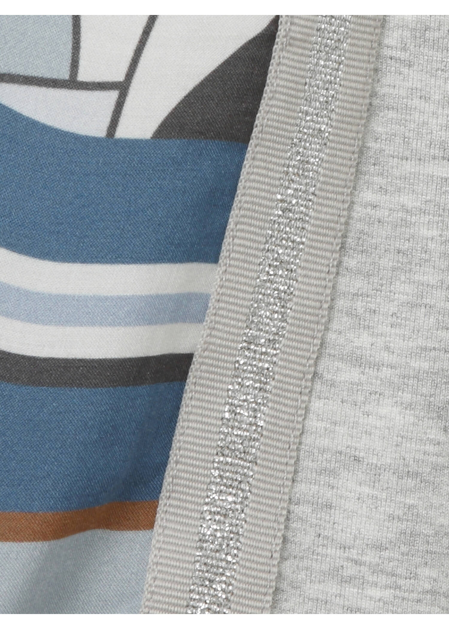 Print Blusenshirt mit grauem Rückteil /