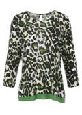 3/4 Arm Animal Print Shirt im A-Schnitt / 