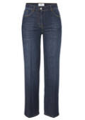 Dark Blue Denim Jeans mit geradem Bein / 