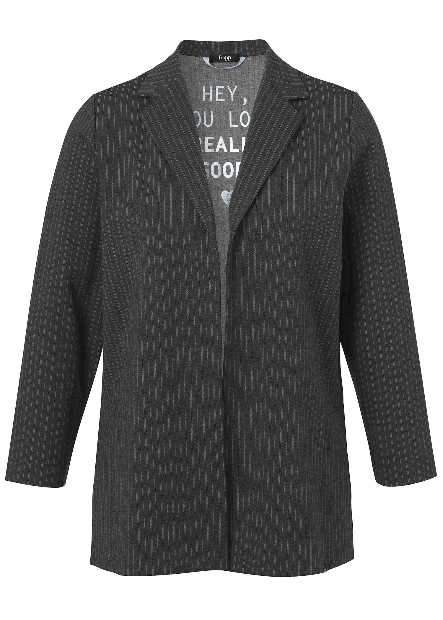 Lässig-elegante Blazer-Jacke mit feinen Längsstreifen /