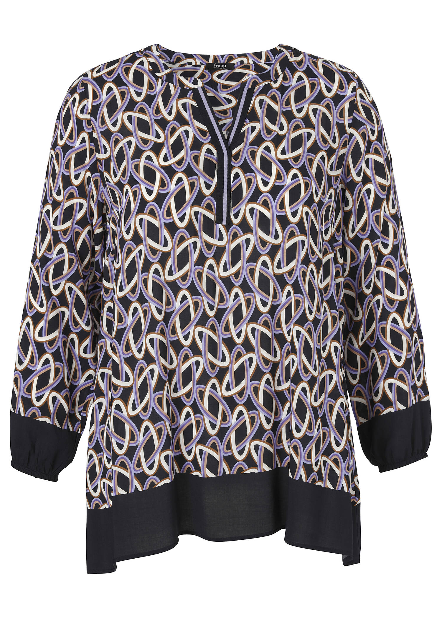 Fließende Viskose Tunika mit Allover Muster /