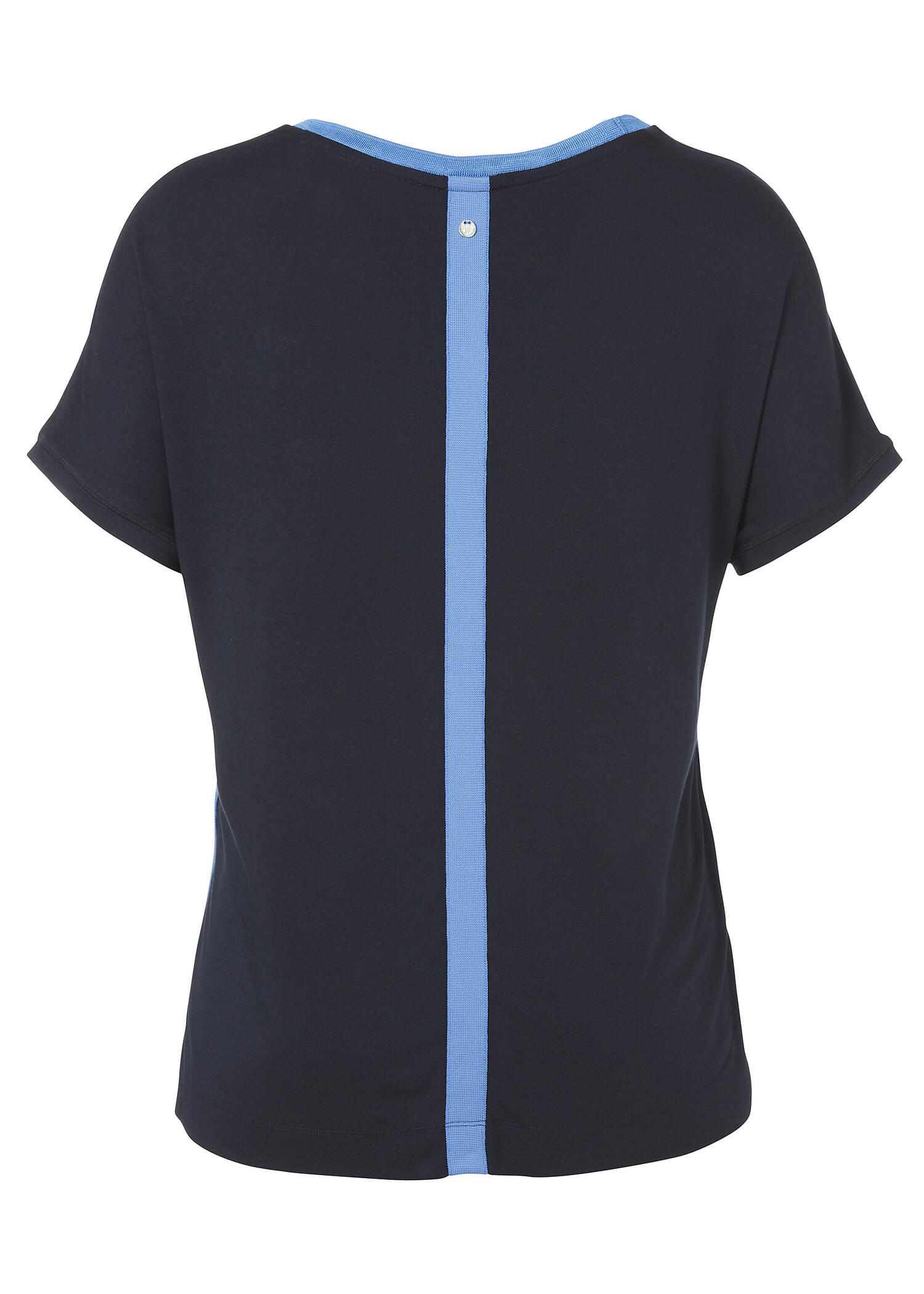 Print Blusenshirt mit dunkelblauem Rückteil /