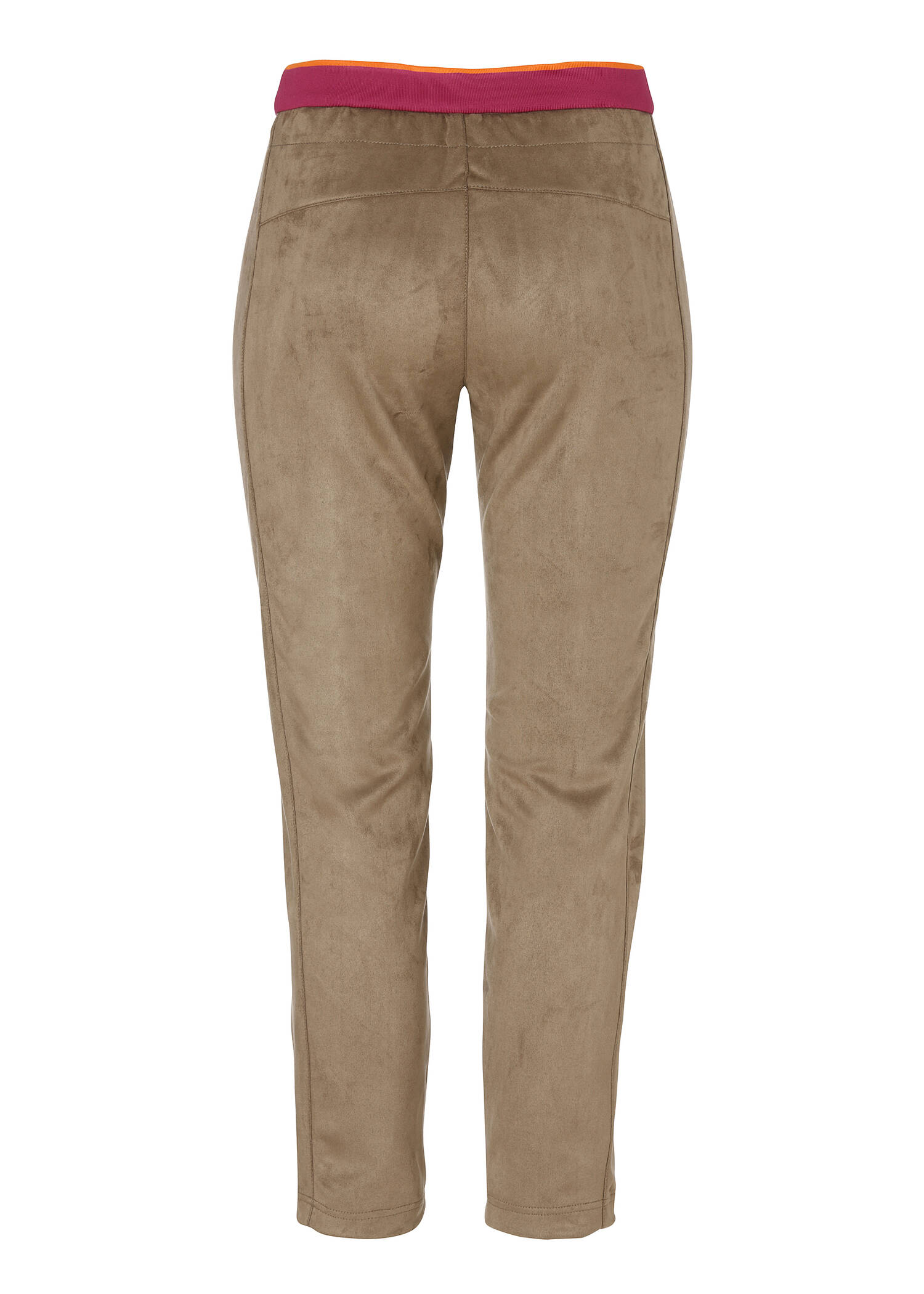 Modern Jogg-Pants aus veganem Veloursleder /