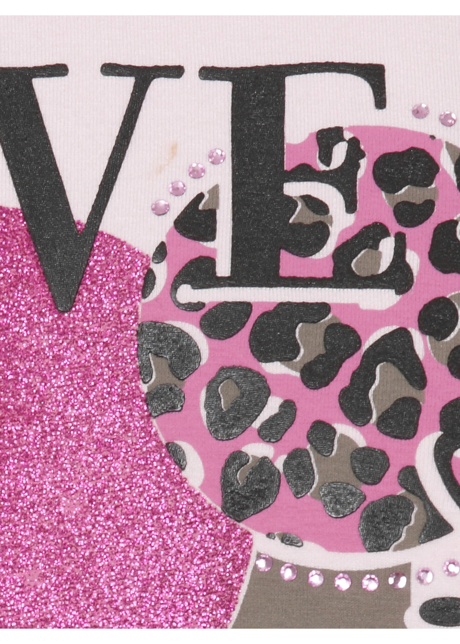 3/4-Arm Shirt Rosé mit Front-Motiv / 