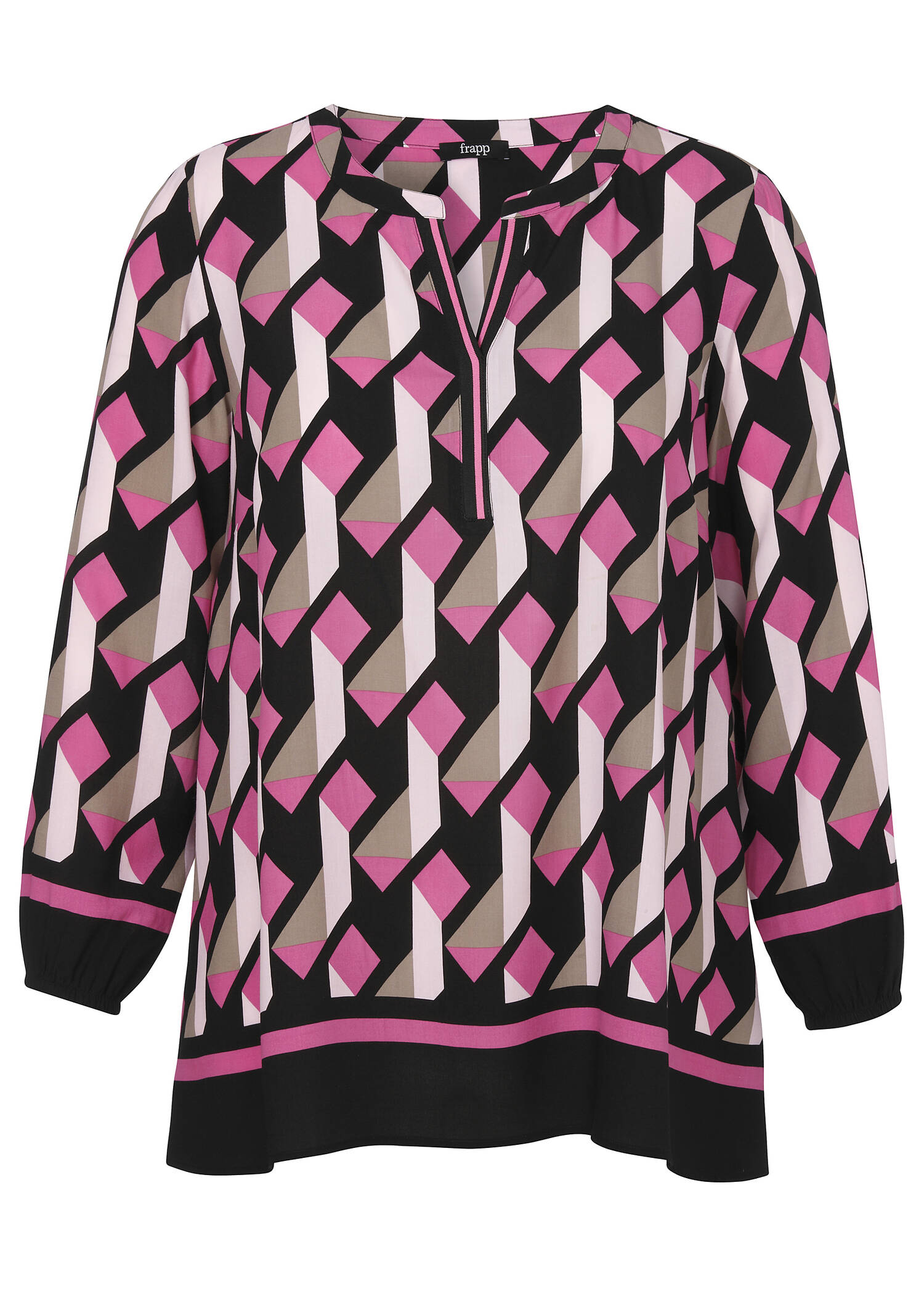 Fließende Viskose-Tunika mit Allover-Print /