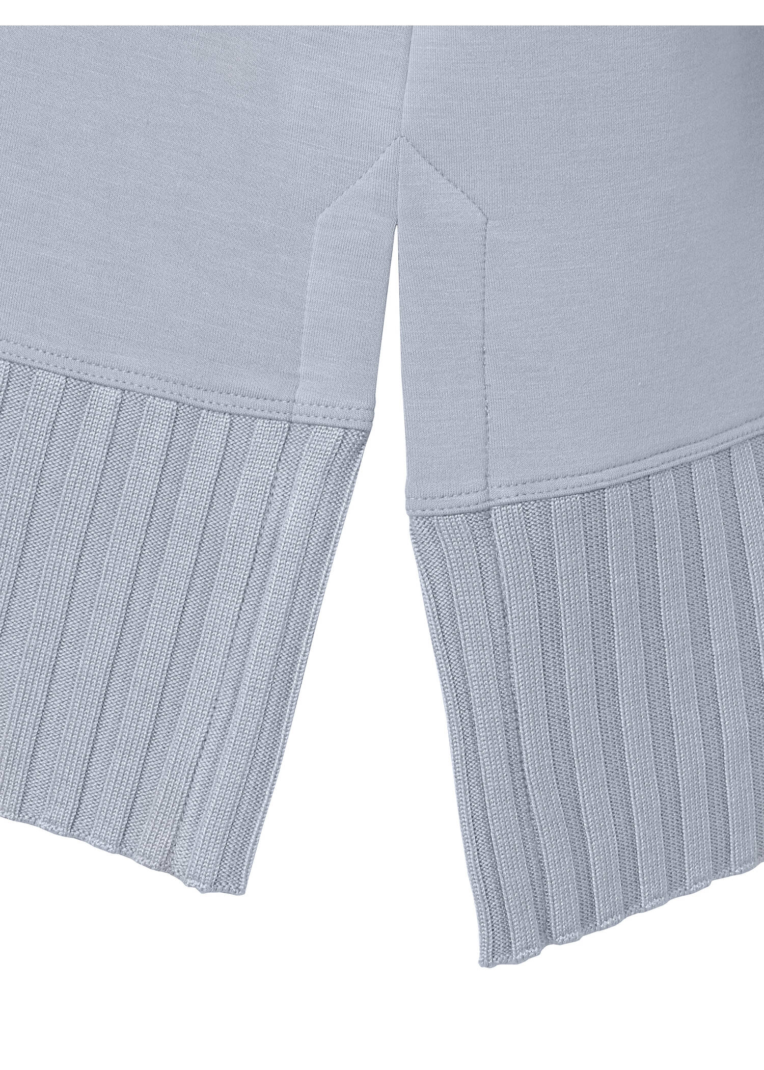 Klassischer Hoodie mit gestricktem Rippbund /