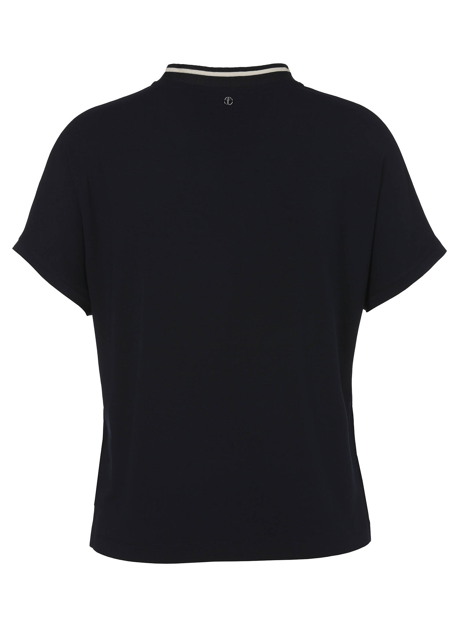 Print Blusenshirt mit einfarbigem Jerseyrücken /