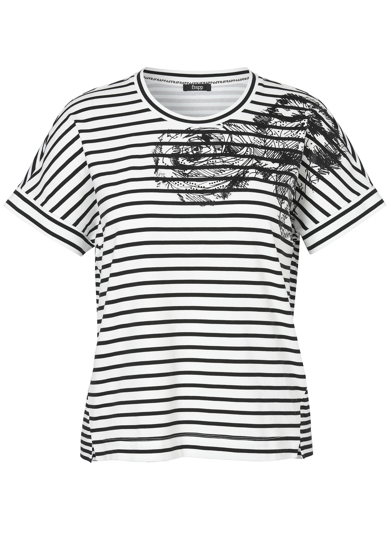 Ringel T-Shirt mit überschnittenen Schultern /