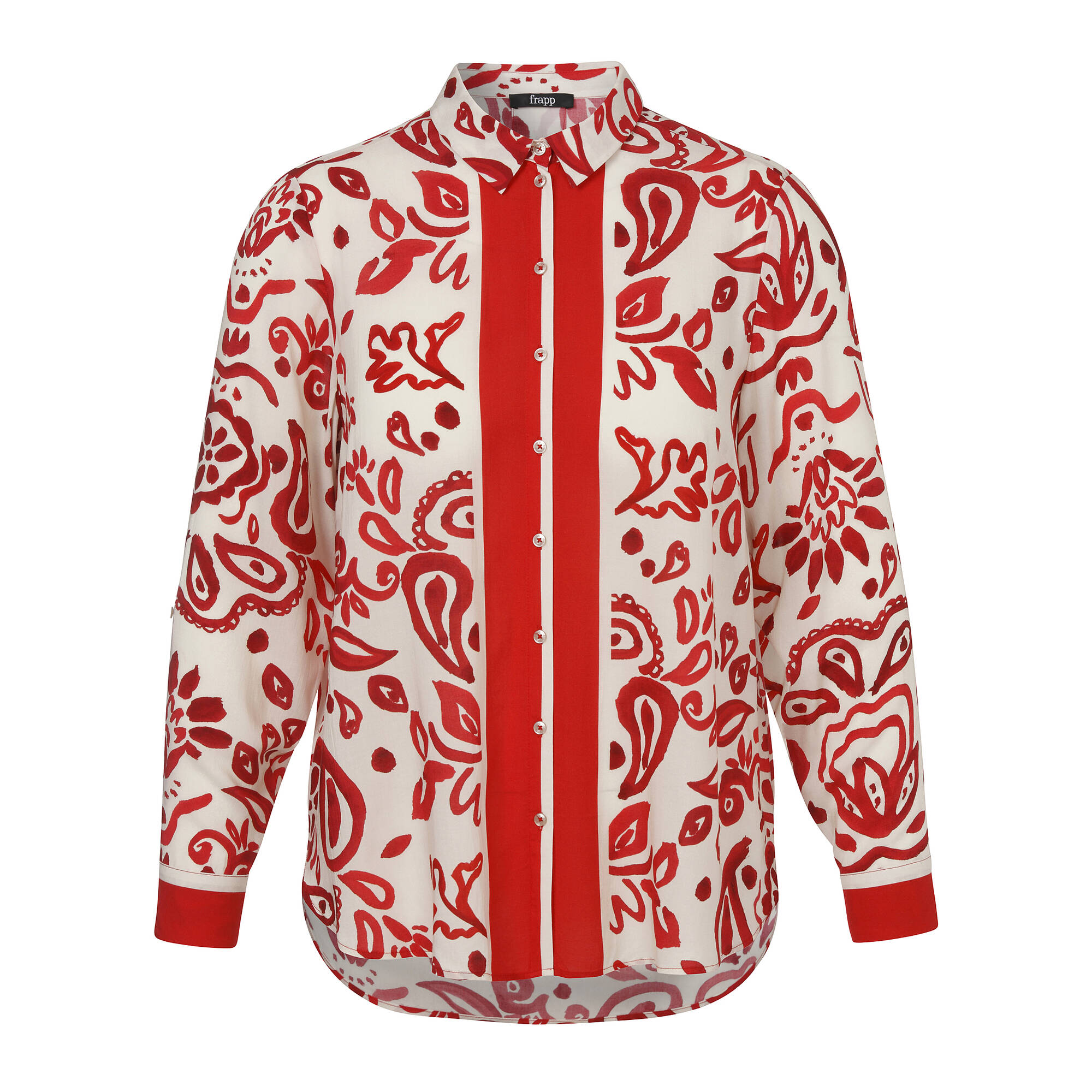Viskose-Print-Bluse Bicolor