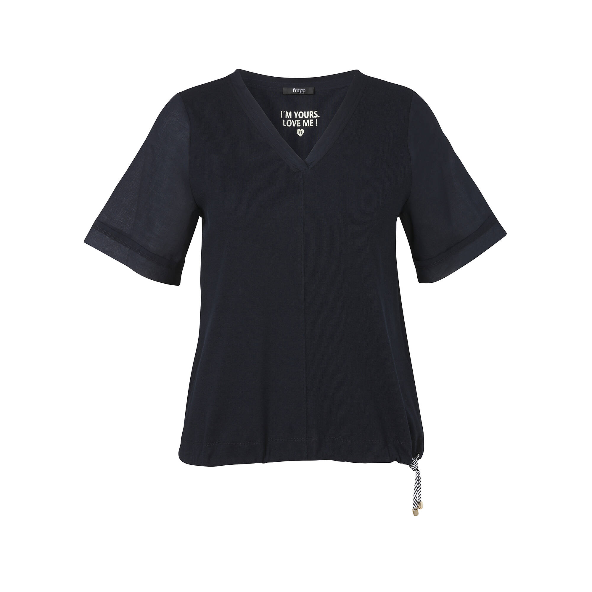 Marineblaues T-Shirt mit Blusenärmeln