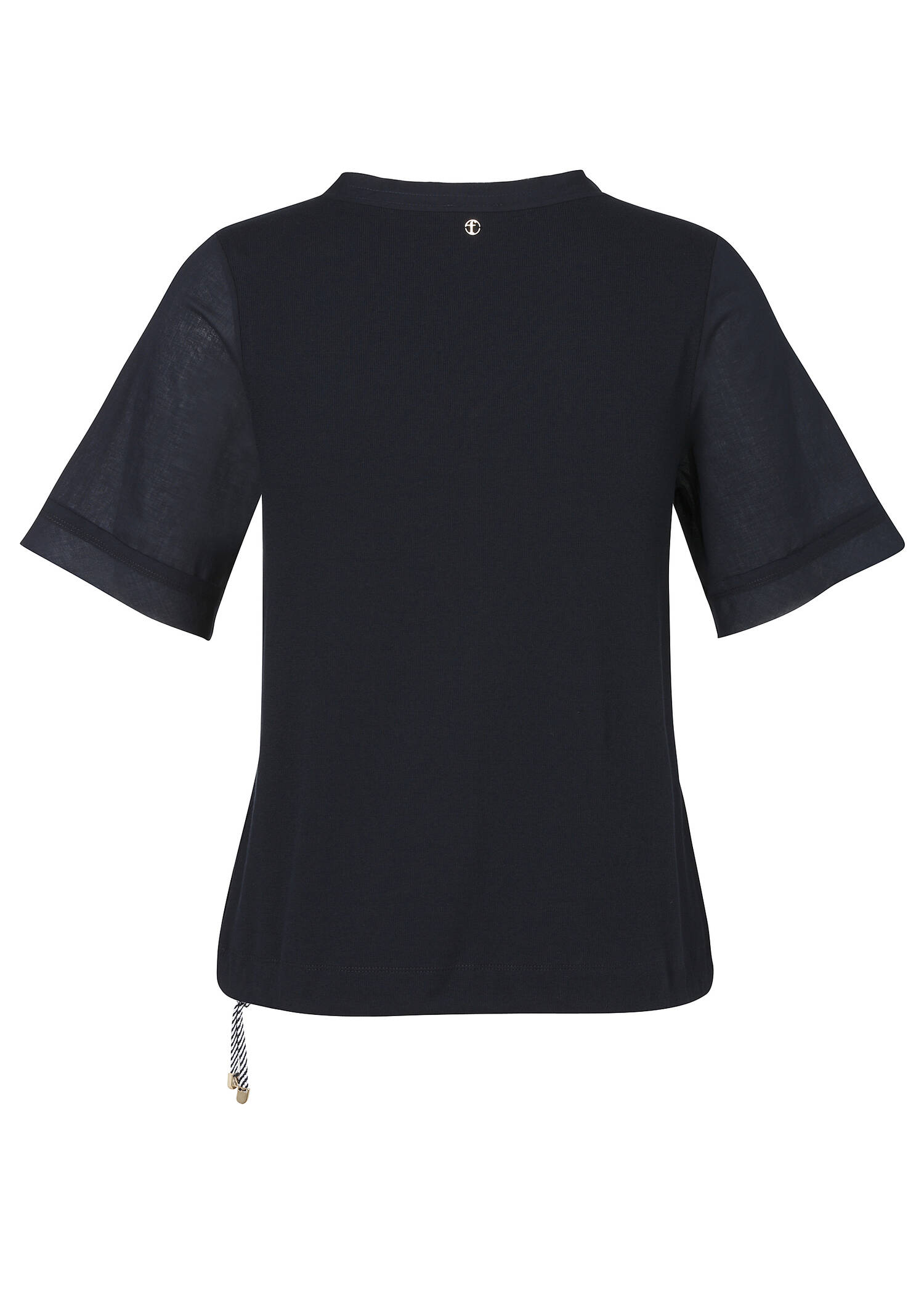 Marineblaues T-Shirt mit Blusenärmeln /