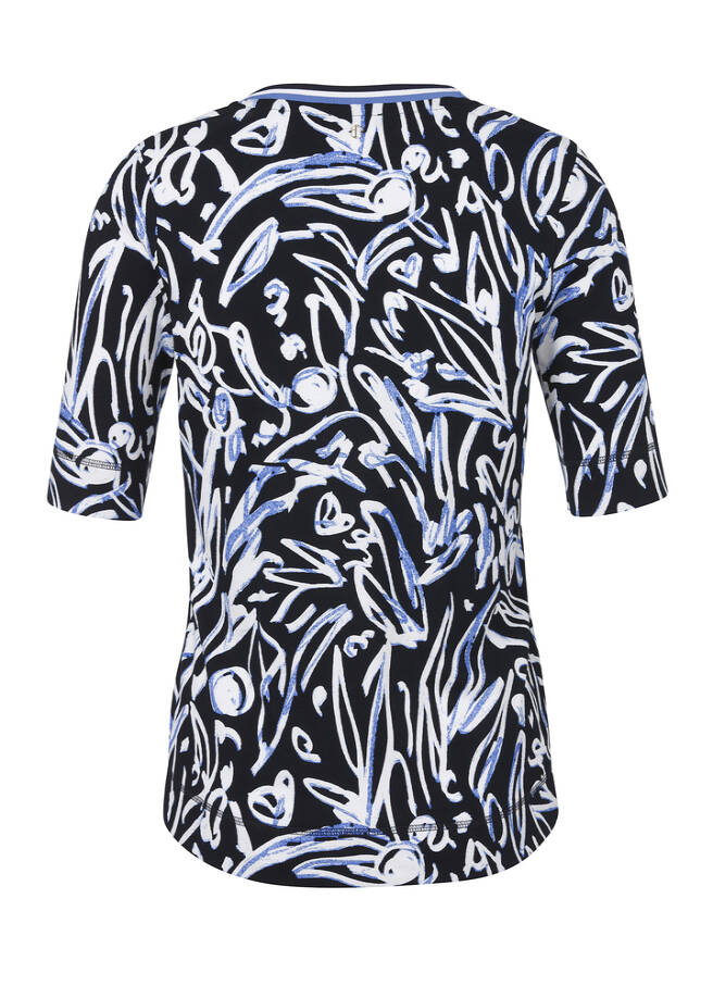 Softes Baumwoll-Stretch Print-Shirt Halbarm / 