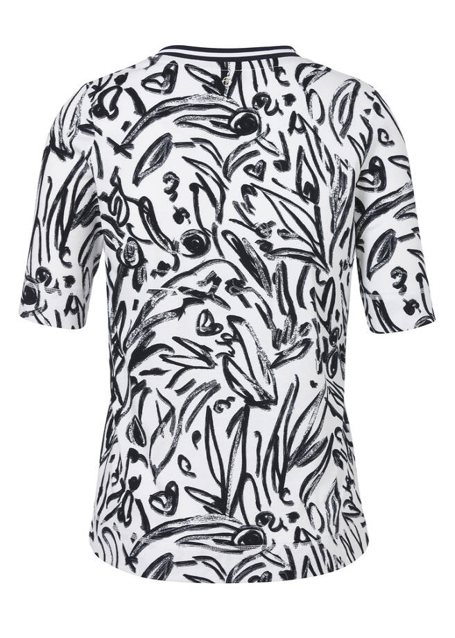 Softes Baumwoll-Stretch Print-Shirt Halbarm / 