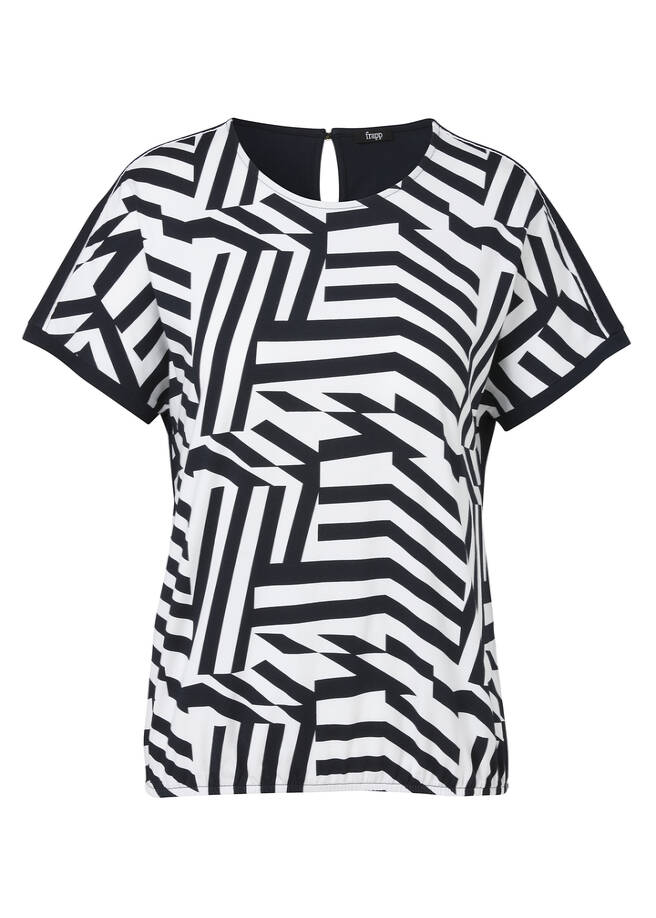 Softes Baumwoll-Jersey Print-Shirt Navy / White / 