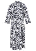 Print Hemdblusenkleid mit Nahttaschen und 3/4-Krempelärmeln / 