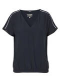 Sommerliche Viskose-Bluse mit überschnittenen Schultern / 