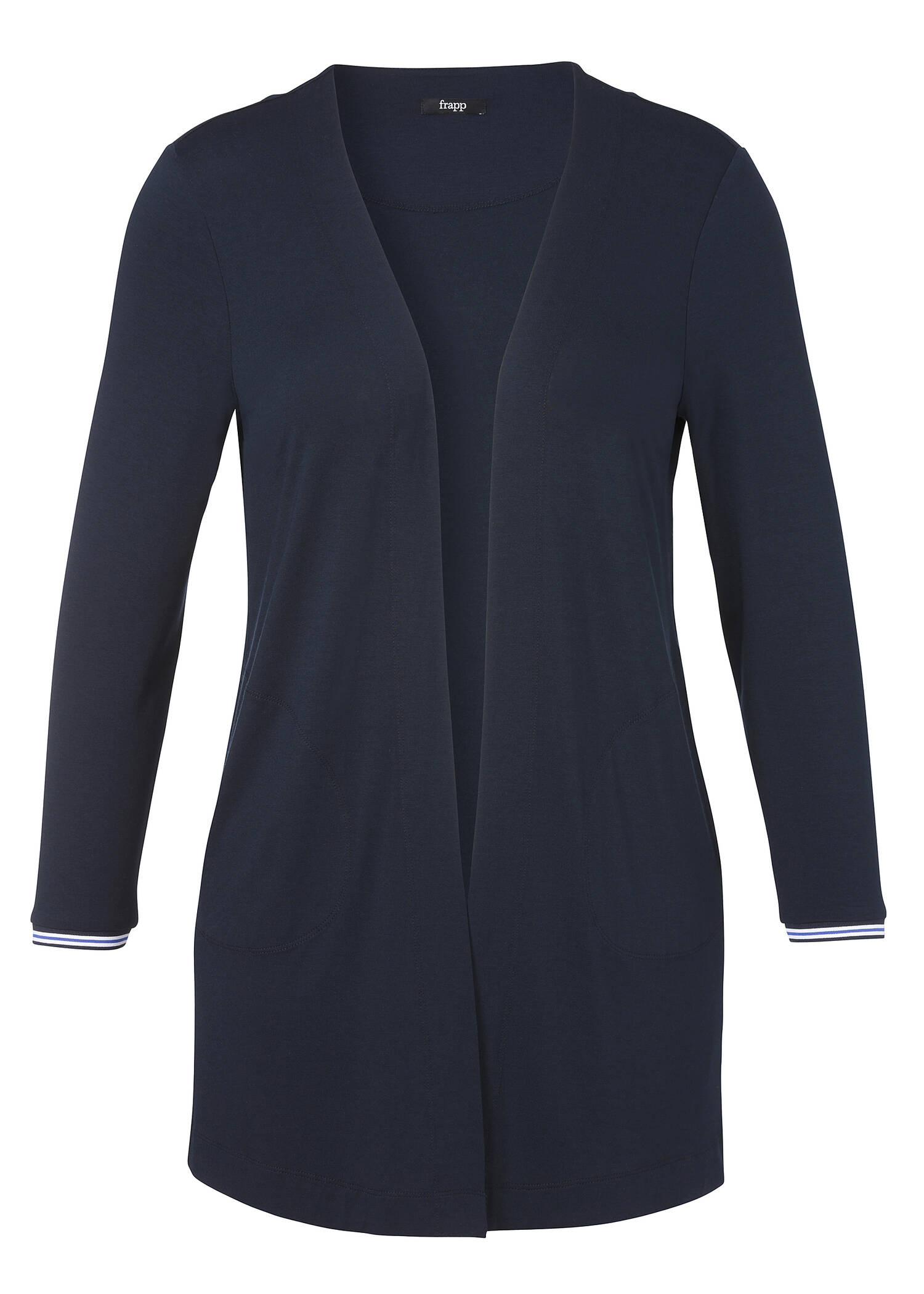 Offene Jersey-Jacke mit Nahttaschen /