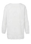 Feminine Baumwoll-Tunika mit geflockten Herzen White / 