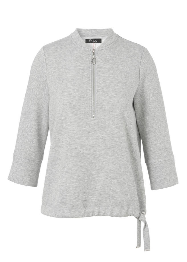 3/4-Arm Sweatshirt Silber-Melange / 
