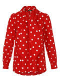 Stehkragen-Bluse Polka Dots mit abnehmbarer Schluppe / 