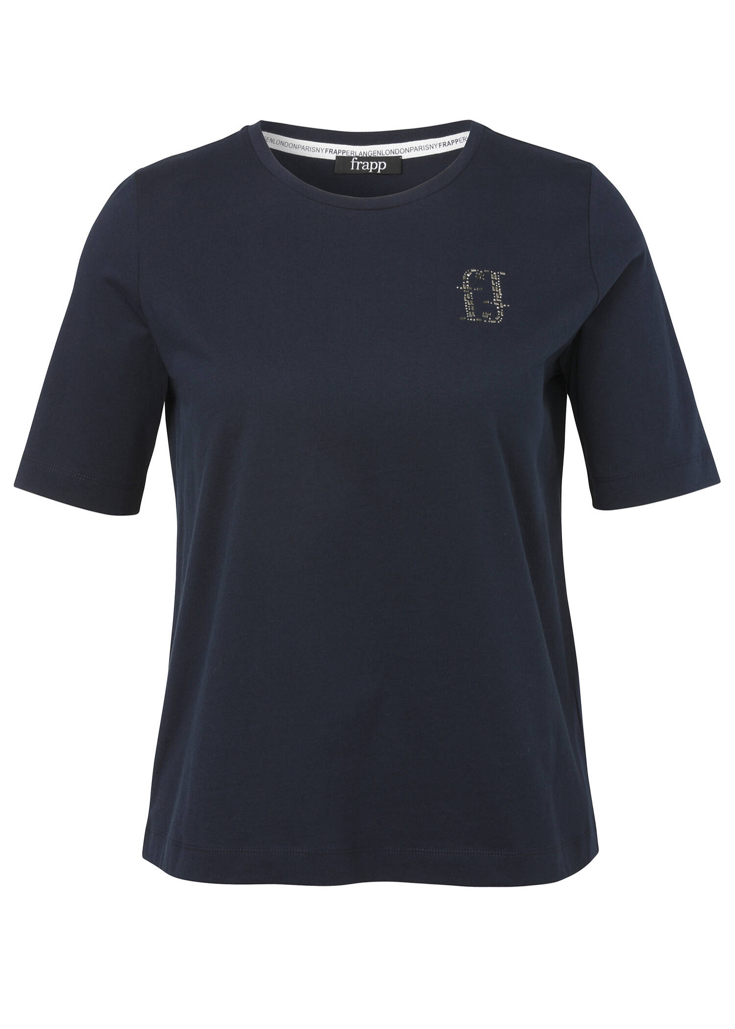 Softes Halbarm-Shirt mit Schmuck-Emblem / 