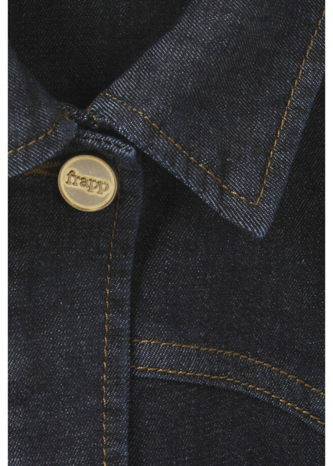 Edel Trendy Jeansjacke im Raw Blue Denim Look / 