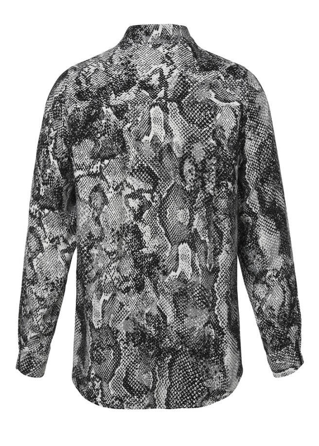 Trendy Hemdbluse Snake-Print / 