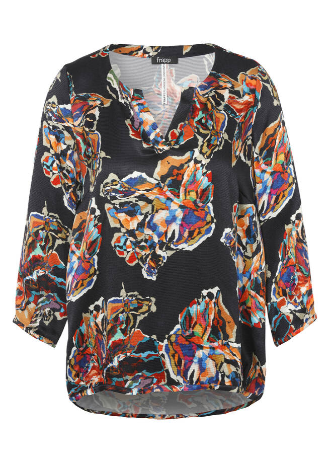 3/4-Arm Print-Bluse Navy Multicolor navy multicolor Frontansicht