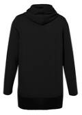 Längeres Hoodie-Sweatshirt mit gestricktem Rippbund / 