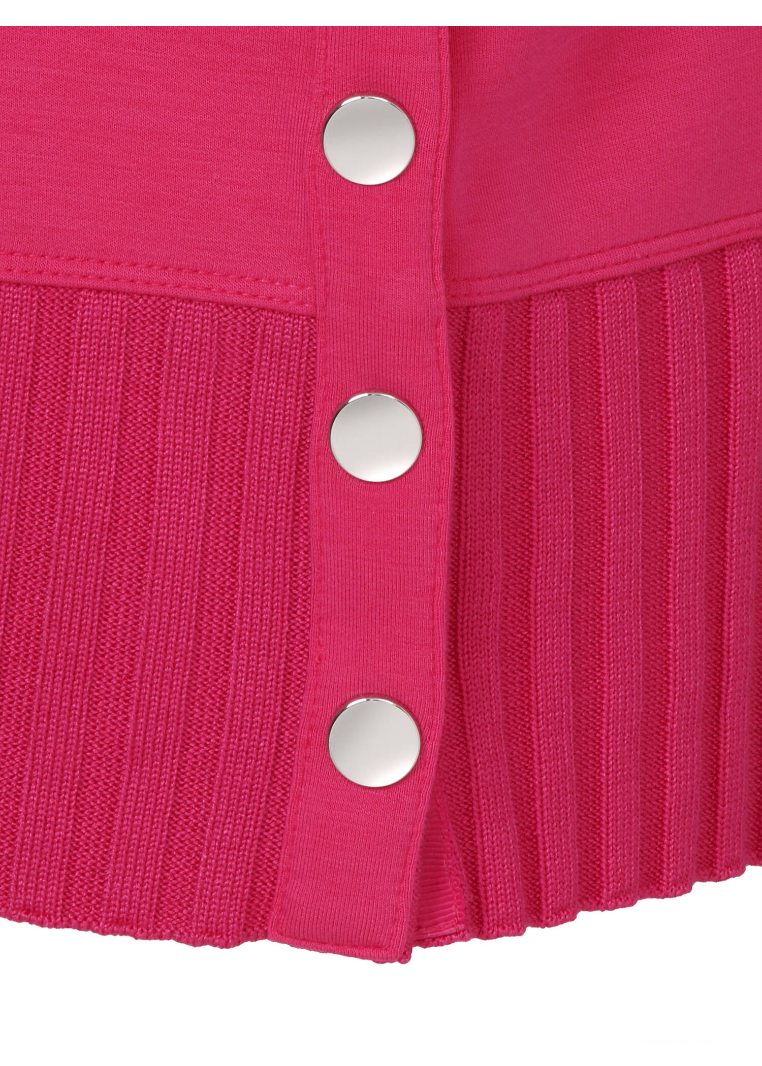 Längeres Hoodie-Sweatshirt mit gestricktem Rippbund /