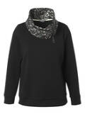 Sweatshirt mit Eyecatcher-Kragen im Leo-Dessin /
