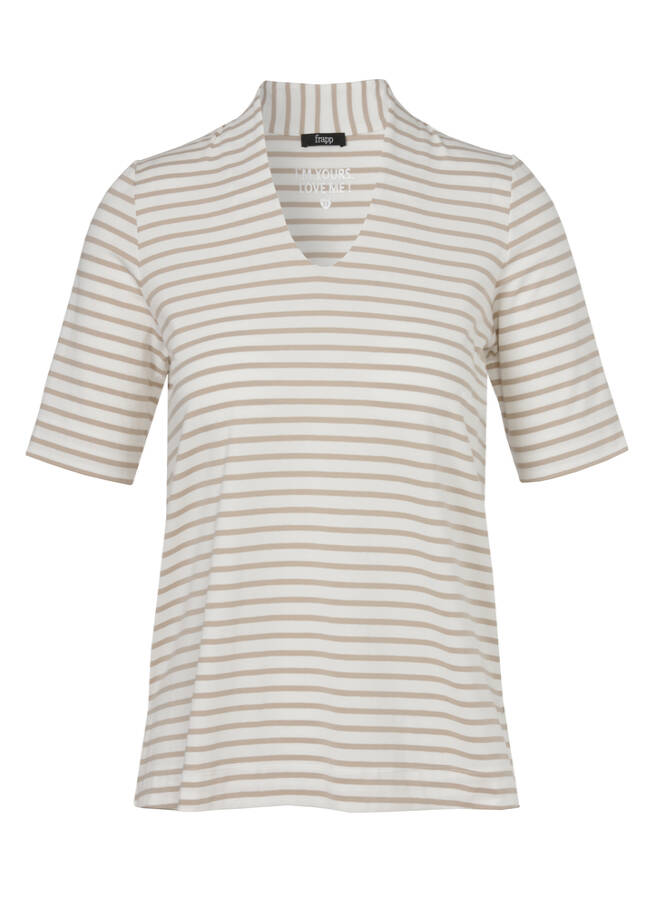 Softes Baumwoll-Jersey-Shirt mit Kelchkragen / 