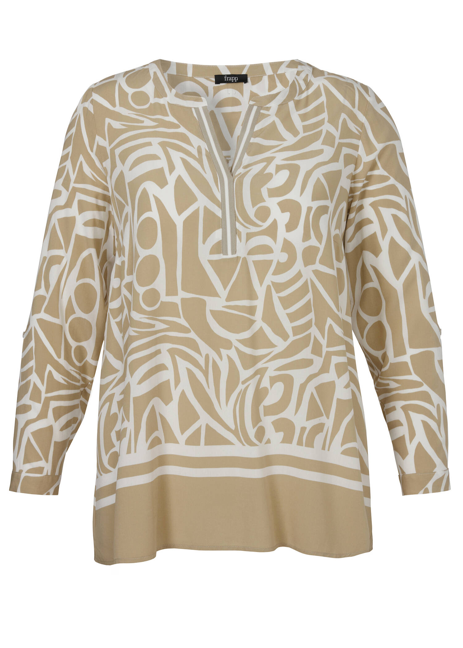 Zarte Viskose-Tunika mit Print Bicolor / 