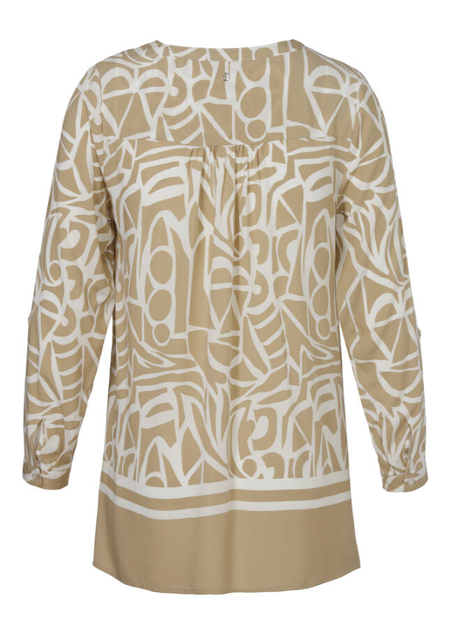Zarte Viskose-Tunika mit Print Bicolor / 