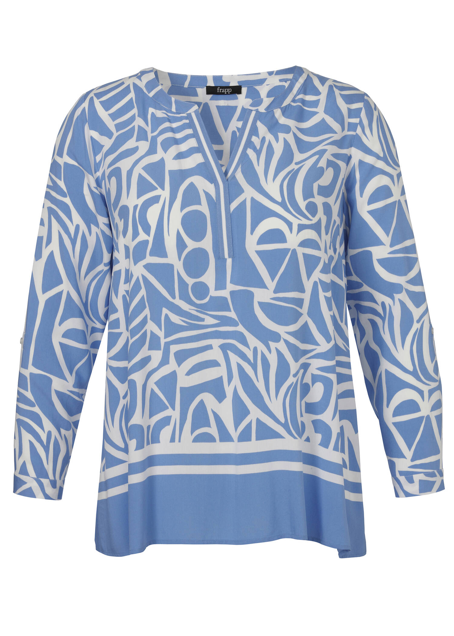 Zarte Viskose-Tunika mit Print Bicolor /