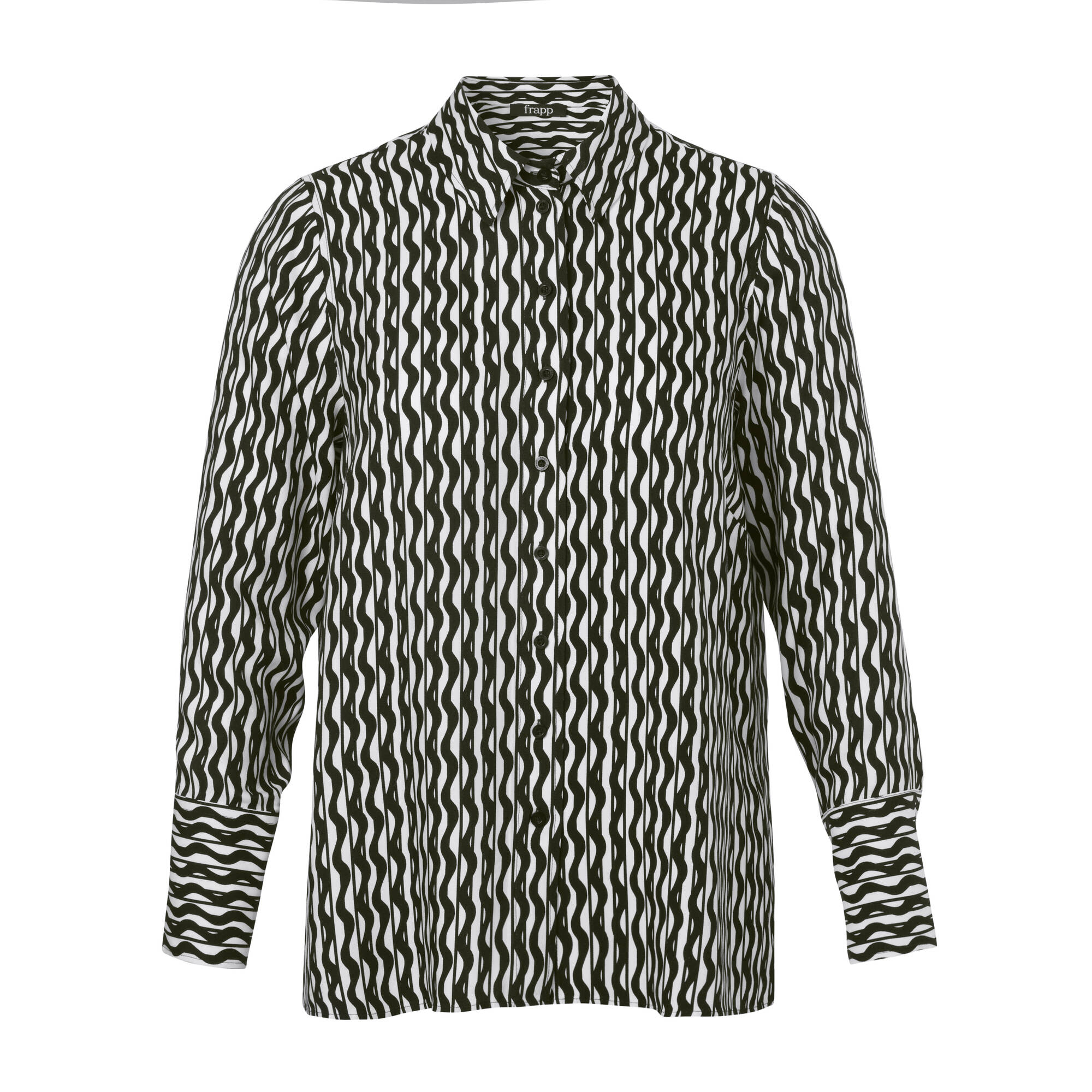 Print-Hemdbluse aus fließender Viskose Print-Hemdbluse aus fließender Viskose