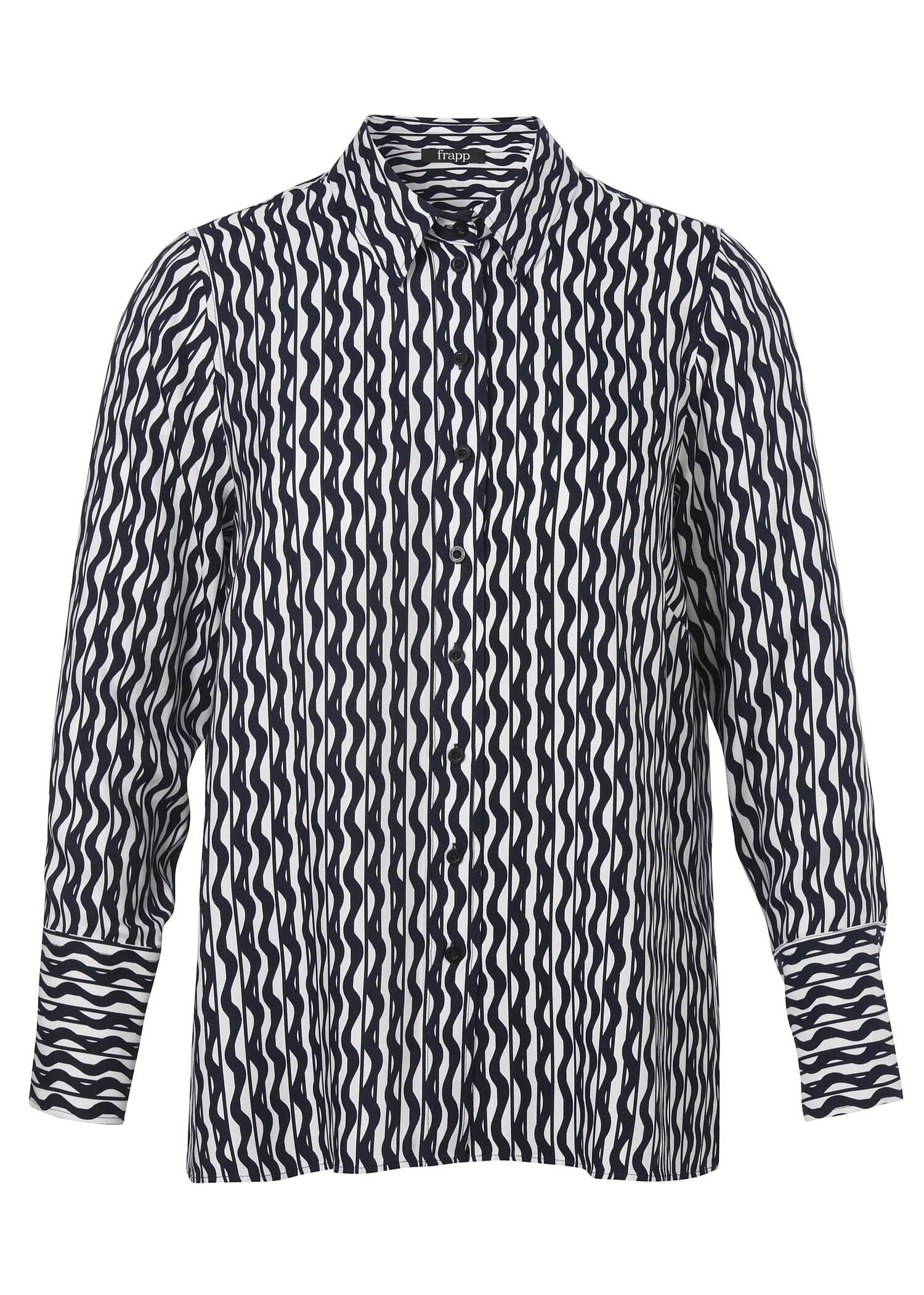Print-Hemdbluse aus fließender Viskose /