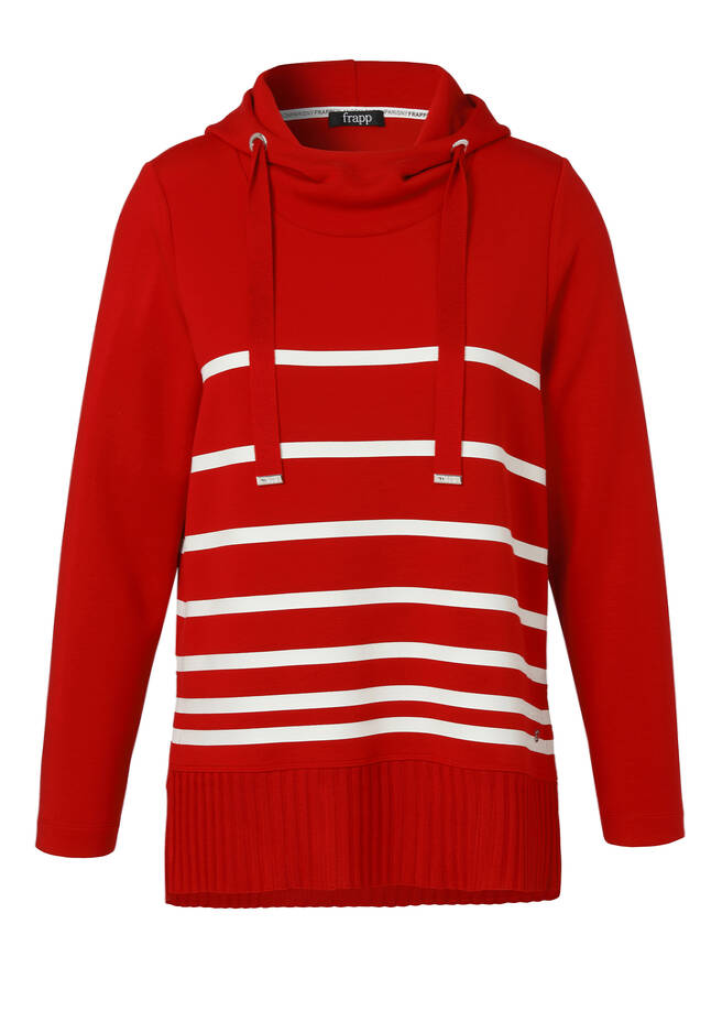 Gestreiftes Sweatshirt Hoodie / 