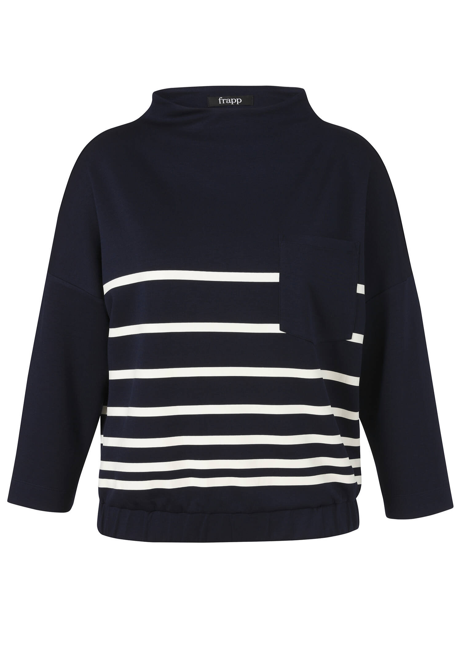 Exklusives Sweatshirt mit Streifenmuster und Tasche / 