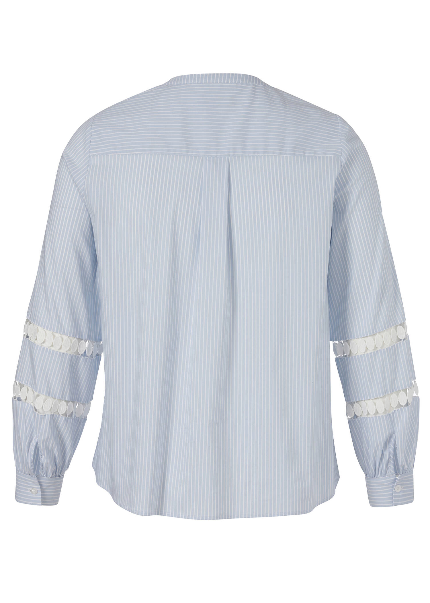 Längsgestreifte Bluse mit verdeckter Knopfleiste / 
