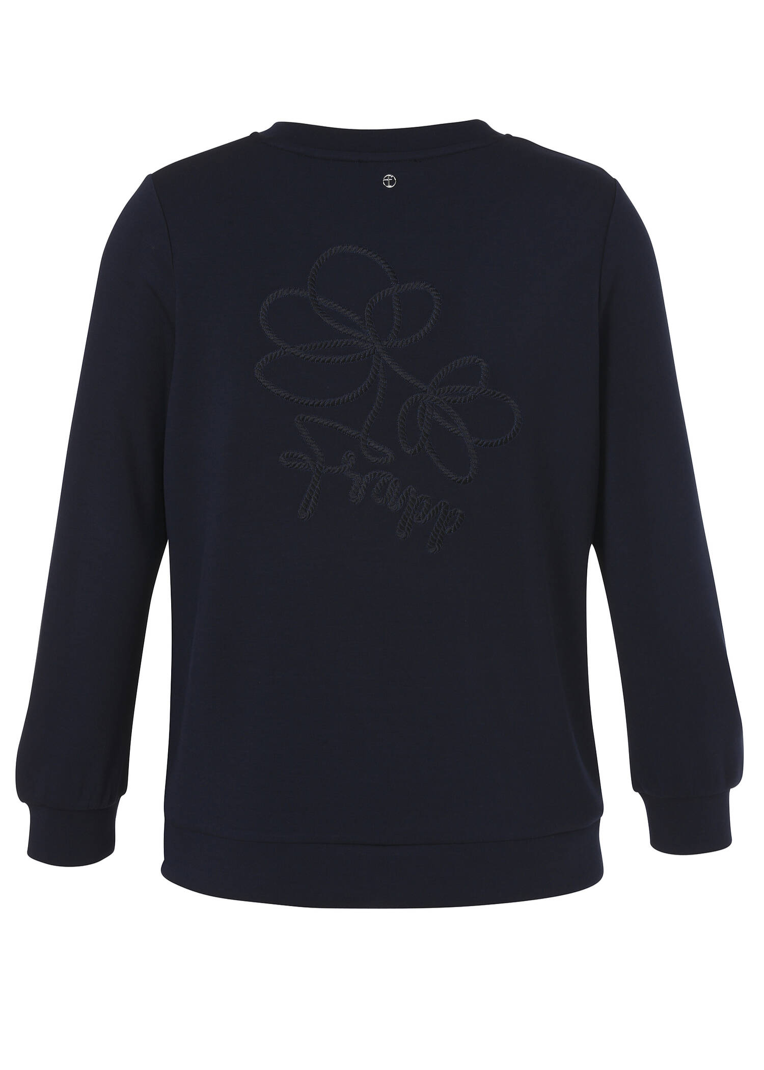 Softes Sweatshirt mit gesticktem Ton-in-Ton Motiv am Rücken / 