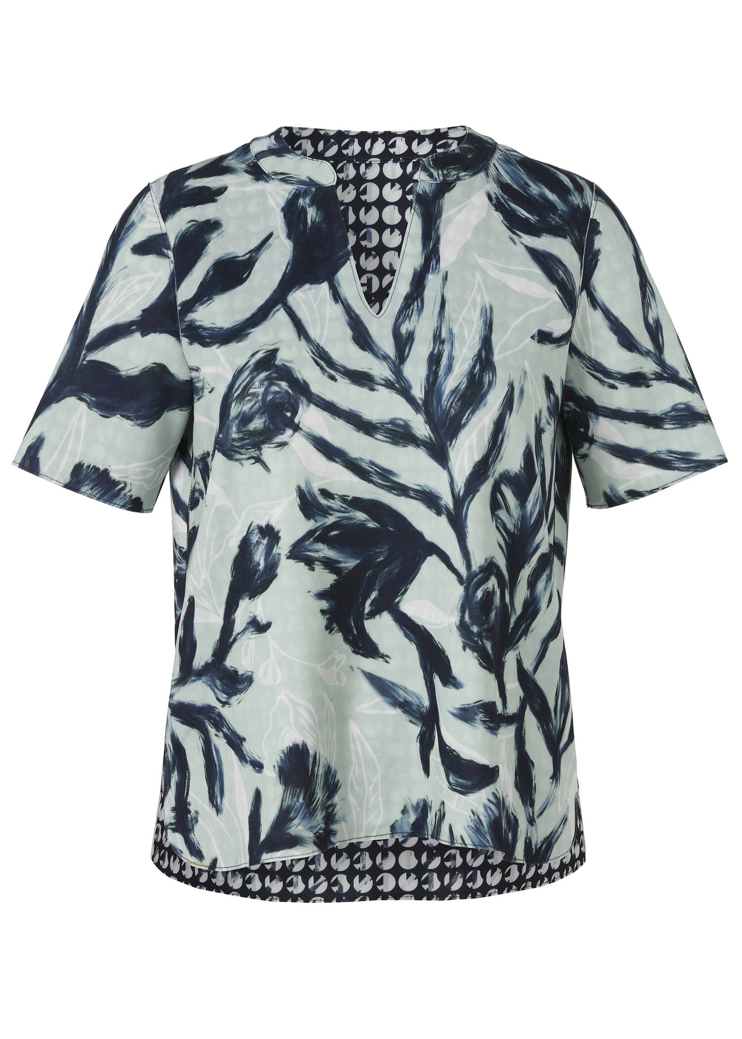 Innovatives Wende-Shirt aus Techno-Scuba mit offenen Kanten / 