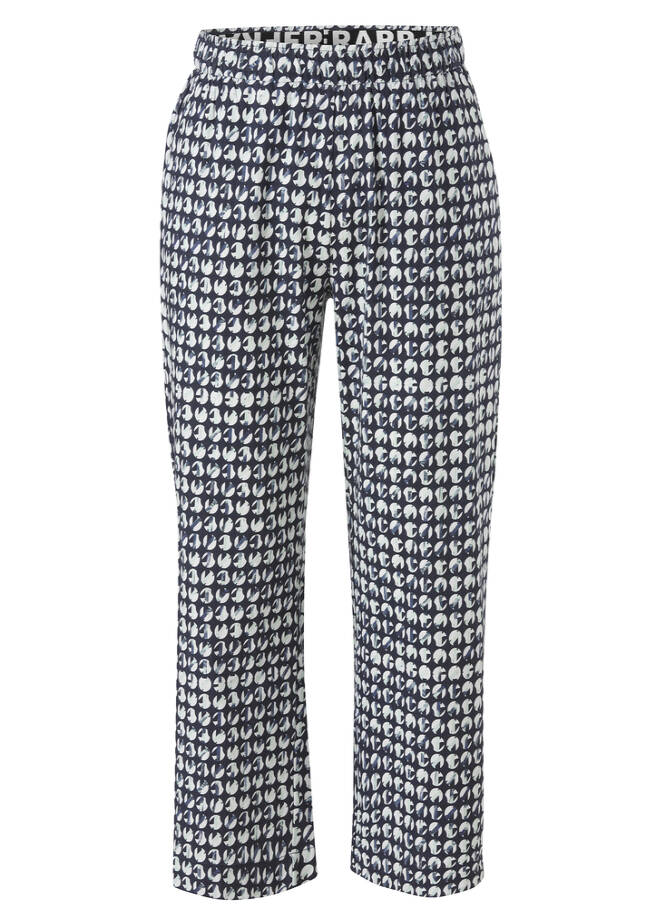 Edle 3/4- Sommerhose mit Print navy multicolor Frontansicht